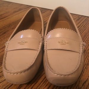 Tan patent leather Coach Size 9 loafers